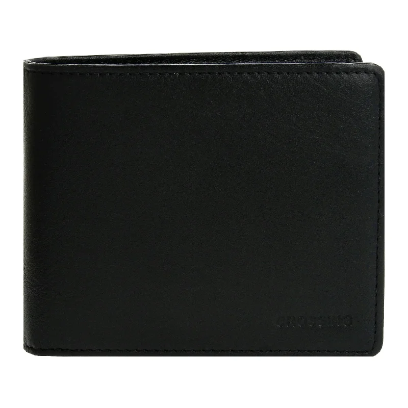 wallets for men with hidden cardholder-Crossing Prime Bi-Fold Nappa Leather Wallet With Flap And Coin Pouch