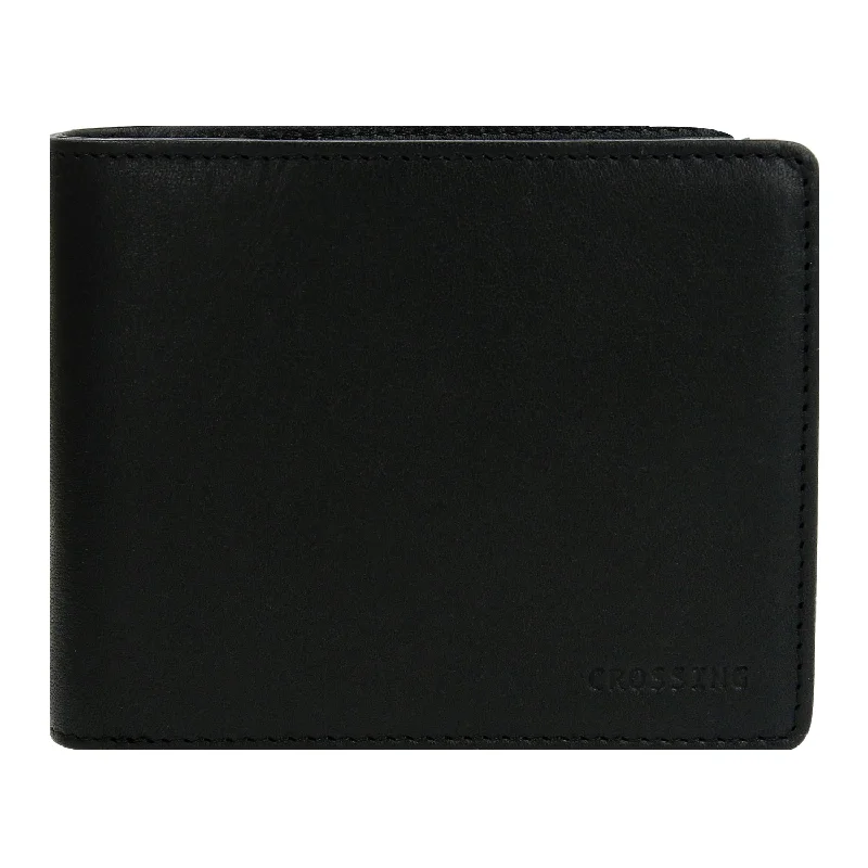 wallets for women with extra compartments for makeup-Crossing Vintage Bi-Fold Leather Wallet With Coin Pocket