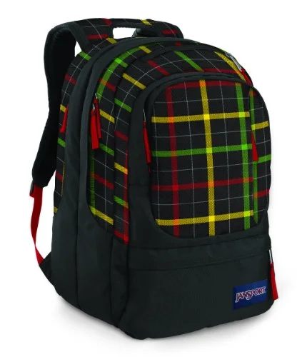 JanSport Air Cure (EU) Backpacks - Black/Rasta London Plaid