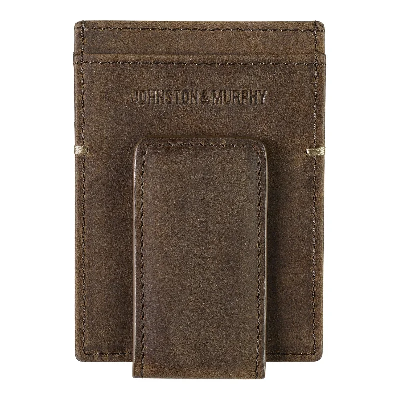 premium wallets for men with fine leather finish-Johnston & Murphy Front Pocket Wallet