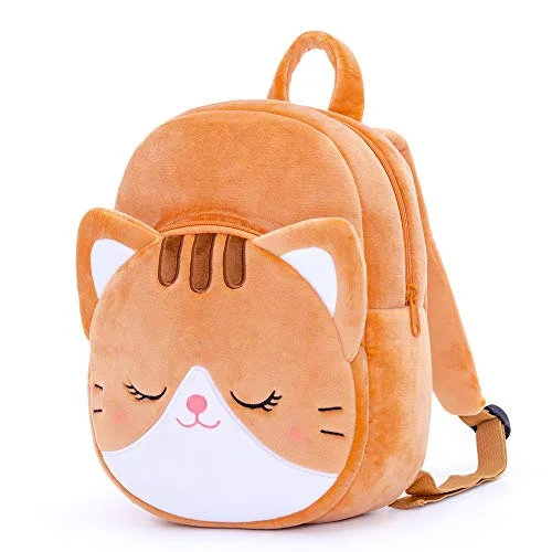 Lazada Toddler Backpack for Girls Kitty Animal Kids Plush Backpacks Cat Brown Age 3+