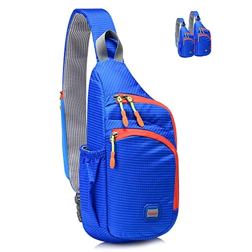 Lecxci Outdoor Chest Sling Bag Lightweight Waterproof Backpack for Kid/Man/Women(S,Blue)