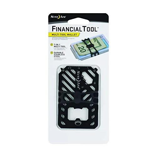 keychains for minimalists with sleek design-Nite Ize FMT2-01-R7 Financial Multi Tool Wallet, Black