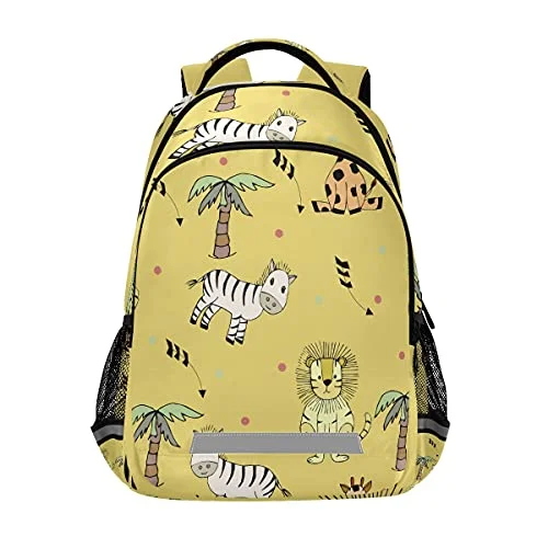 OREZI Cure Zebra Lion AnimalBookbag Schoolbag for Boys Girls Elementary Middle Schooler Cute Planets Backpack for Kids Kindergarten Backpack with Chest Clip