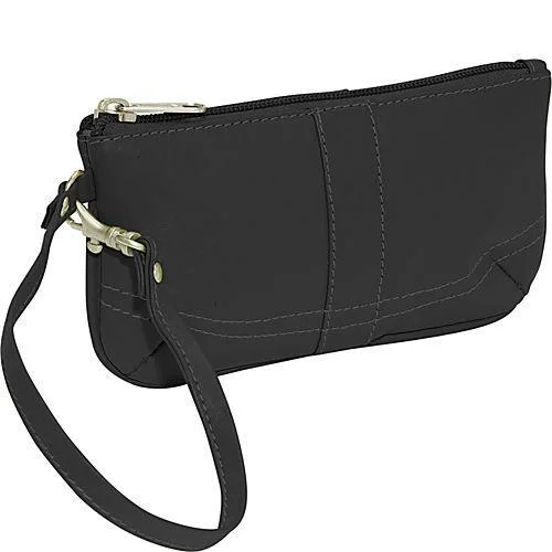 slim wallets for men with durable material-Piel Leather Ladies Wristlet