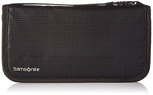 high-end wallets for men with luxury stitching-Samsonite Rfid Zip Close Travel Wallet, Black