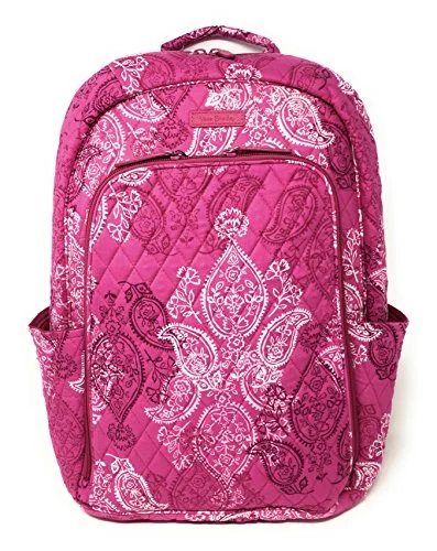 Vera Bradley Laptop Backpack (Updated Version) With Solid Color Interiors (Stamped Paisley With