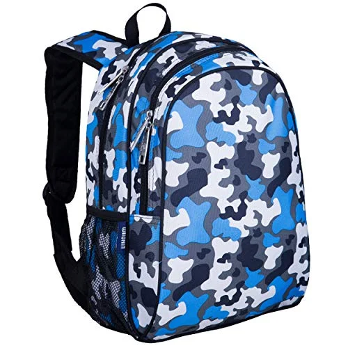 Wildkin 15 Inch Kids Backpack for Boys & Girls, 600-Denier Polyester Backpack for Kids, Features Padded Back & Adjustable Strap, Perfect Size for School & Travel Backpacks, BPA-free (Blue Camo)