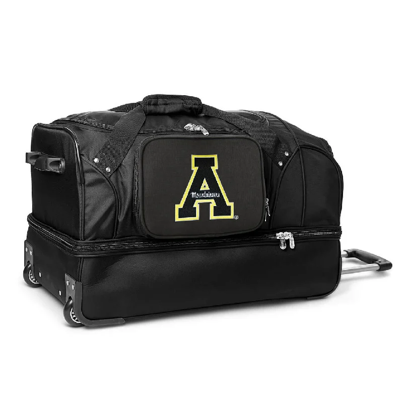 Appalachian State 27" Black Rolling Drop Bottom Duffel