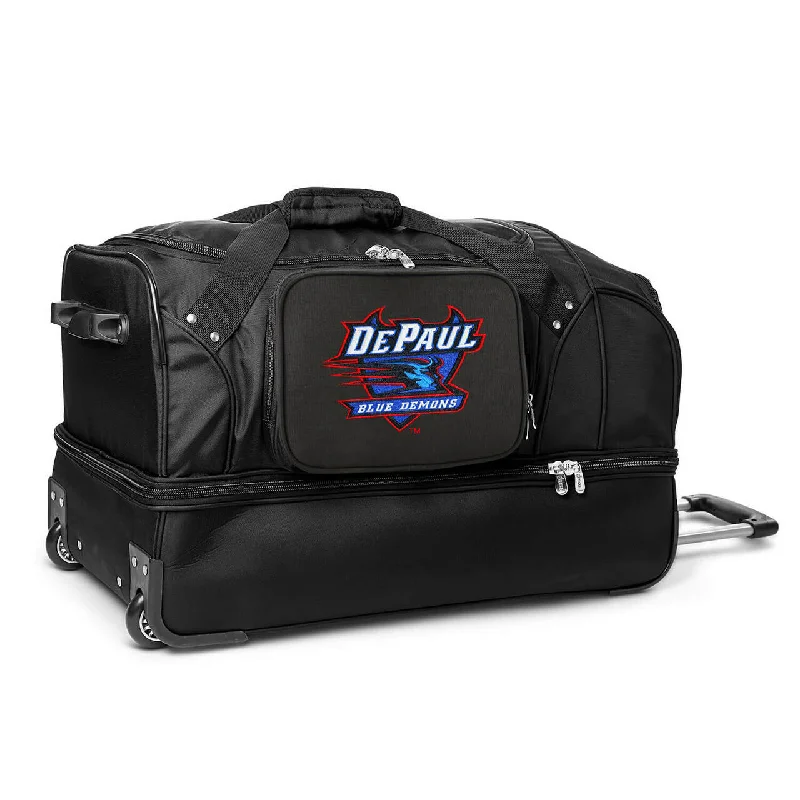 Depaul Blue Demons 27" Black Rolling Drop Bottom Duffel