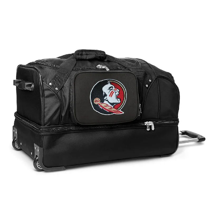 Florida State Seminoles 27" Black Rolling Drop Bottom Duffel