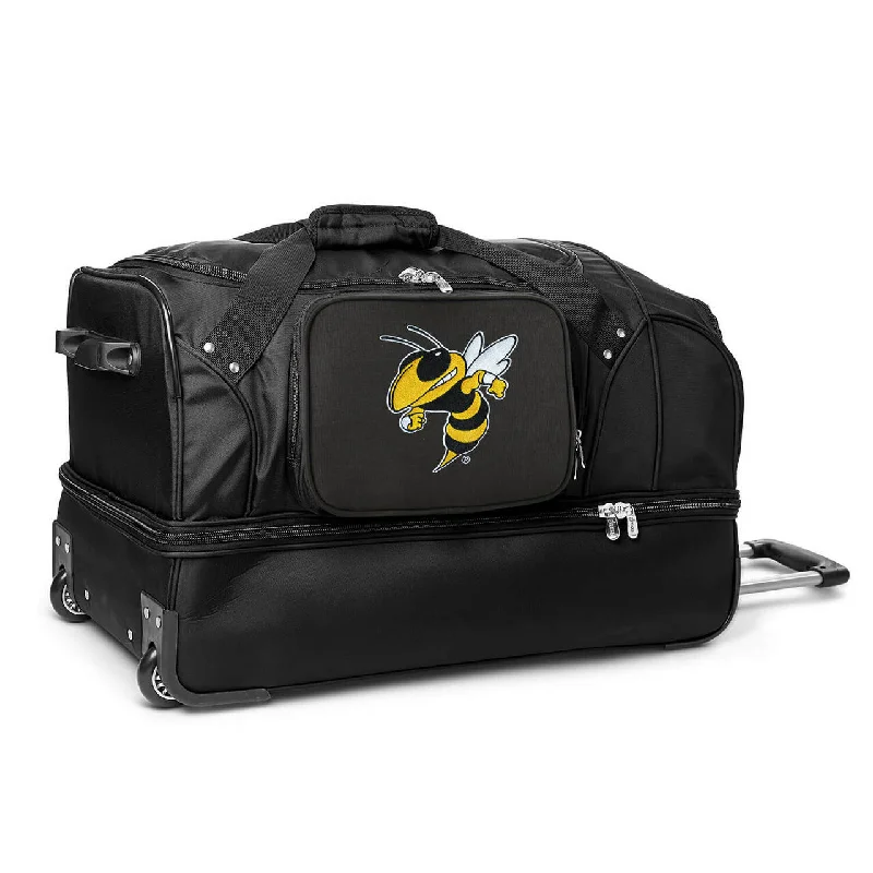 Georgia Tech Yellow Jackets 27" Black Rolling Drop Bottom Duffel