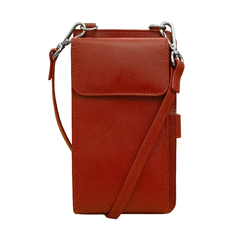 wallets for men with top zipper closure-ili New York - RFID blocking leather Phone Wallet Crossbody- 6363