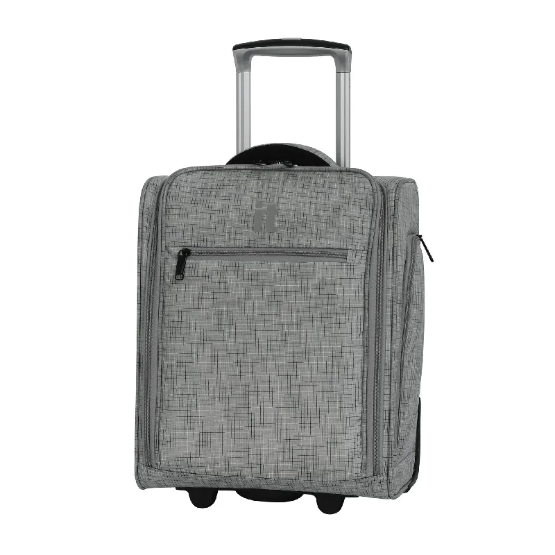 it luggage 17.1" Stitched Squares 2 Wheel Underseat Tote, Flint Grey