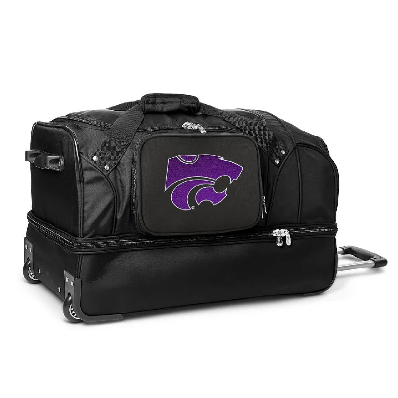 Kansas State Wildcats 27" Black Rolling Drop Bottom Duffel