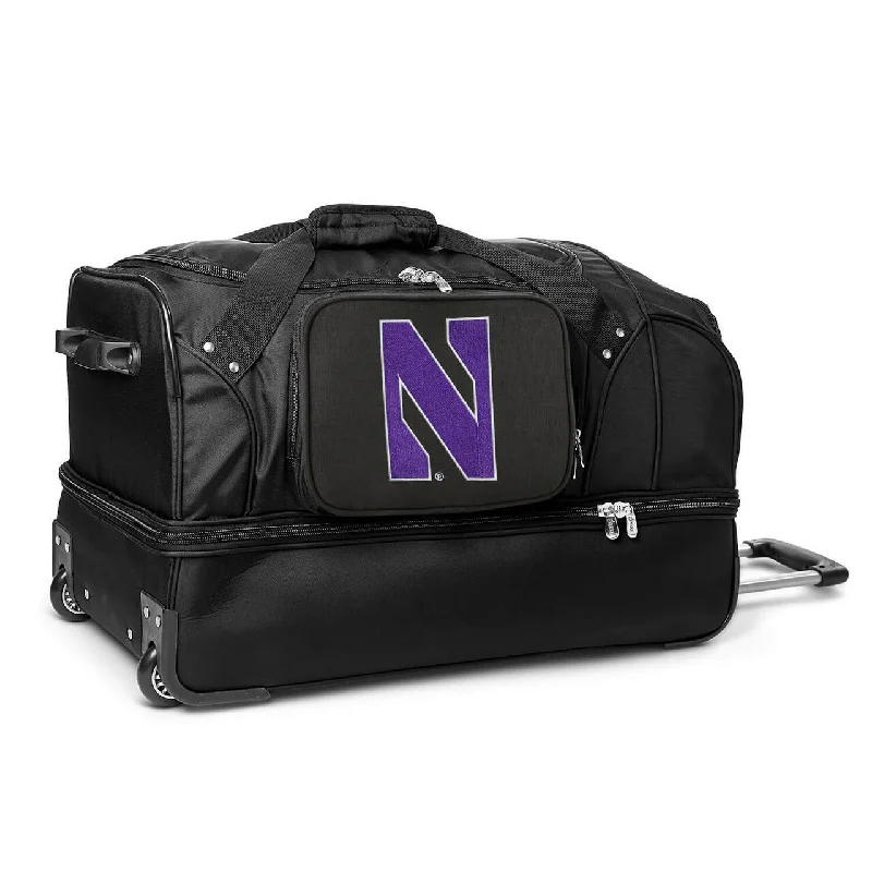 Northwestern 27" Black Rolling Drop Bottom Duffel