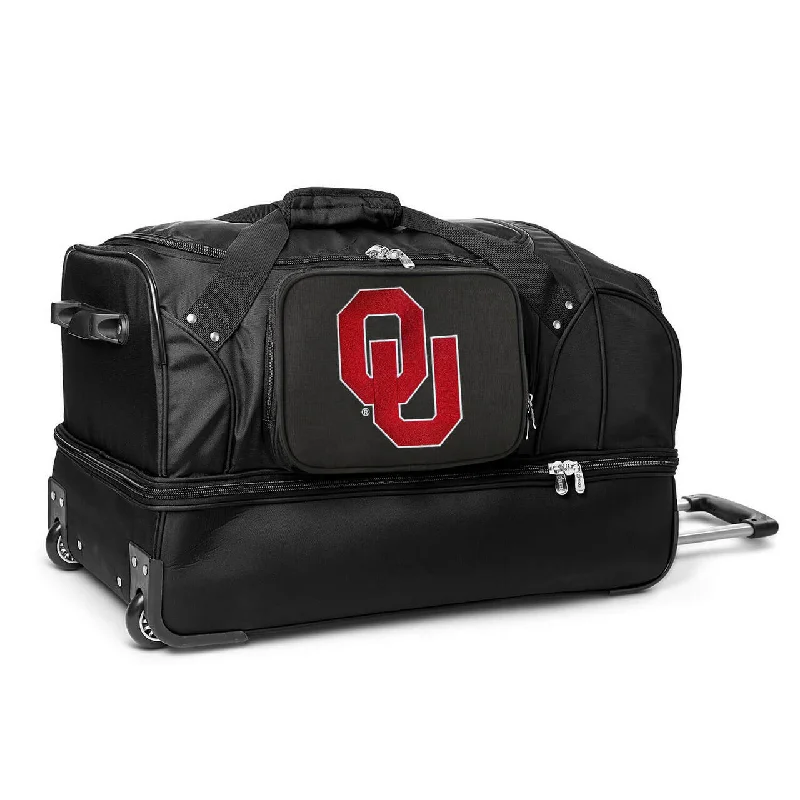 Oklahoma Sooners 27" Black Rolling Drop Bottom Duffel