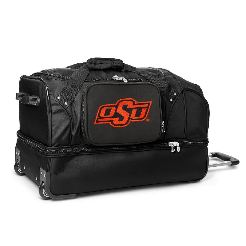 Oklahoma State Cowboys 27" Black Rolling Drop Bottom Duffel