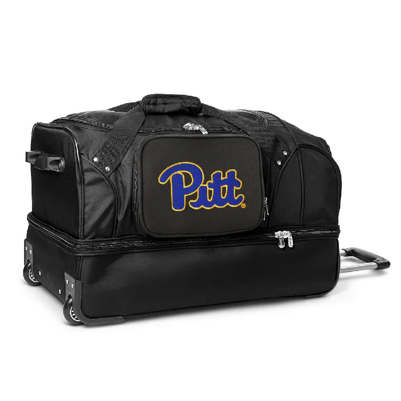 Pittsburgh Panthers 27" Black Rolling Drop Bottom Duffel