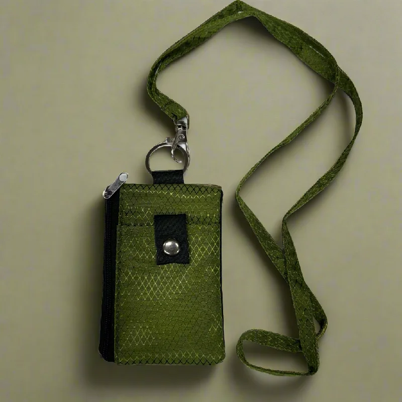 stylish wallets for women with snap button closure-Small 4x3 RFID Card & ID Zippered Wallet Lanyard - $14.99