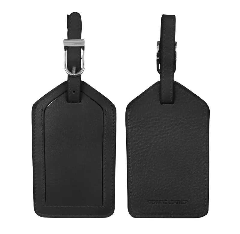 ili Slim Leather Luggage Tag (Black)