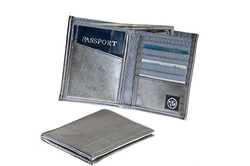 leather wallets for men with card slots and coin pouch-Viator Gear Rfid Armor Passport Wallet - Made In The Usa - Milano Silver