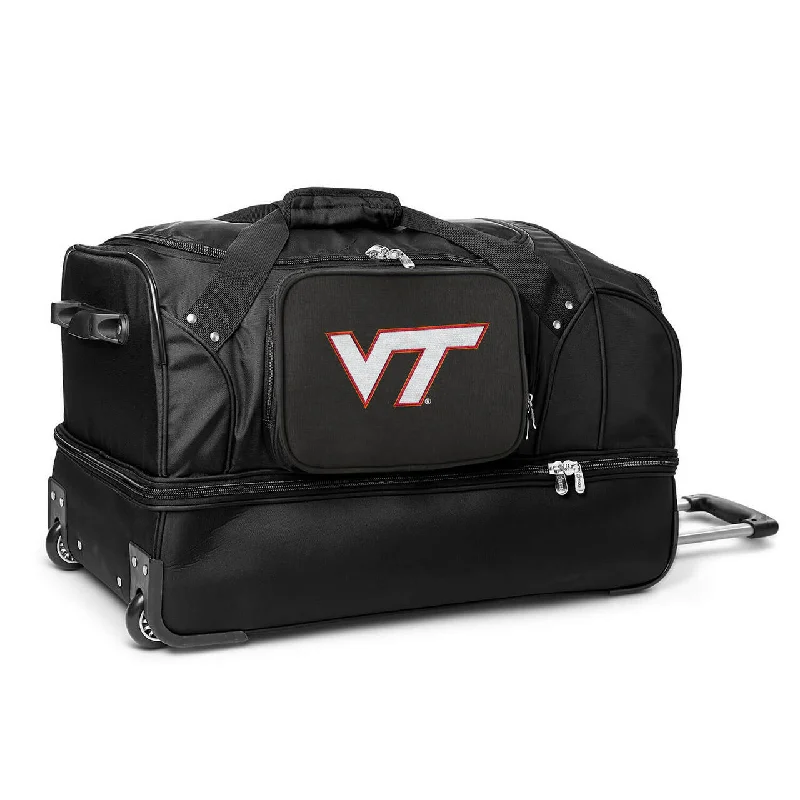 Virginia Tech Hokies 27" Black Rolling Drop Bottom Duffel