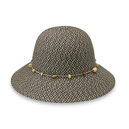 Wallaroo Women'S Naomi Sun Hat - Natural Woven Fibers - Upf50+ (Charcoal)