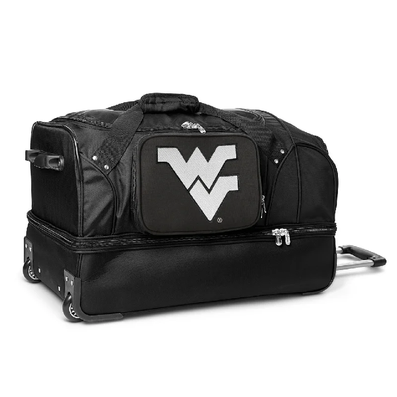 West Virginia Mountaineers 27" Black Rolling Drop Bottom Duffel